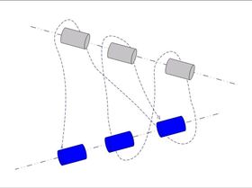 right angle pulley looping