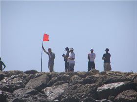 Bjorn taking time out to man the flags.