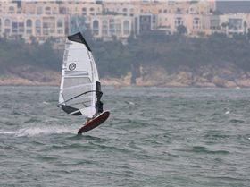 Wind gusting at 35knots, pretty tough on my 5.8m with my 55kgs.....