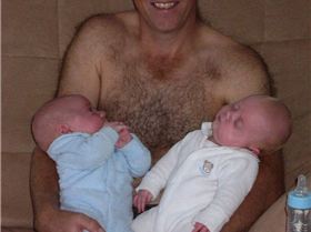 Dad and twins
