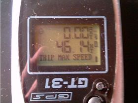 46 knots on the GPS dial