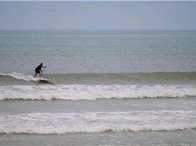 The wind didn't arrive but small wave SUPn was fun