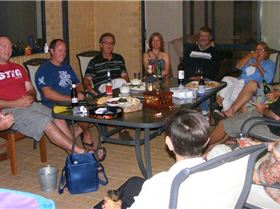 The crew savouring the night