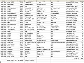 JAN 2011 Daily Top Speeds