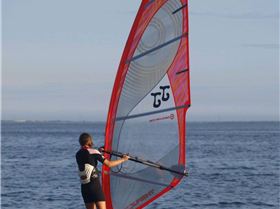 Scout on windsurf expedition