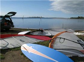 Dead sails in the sunset.