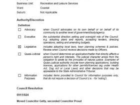 Stirling Beach Rec Policy 13/9/11