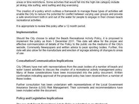 Stirling Beach Rec Policy 13/9/11