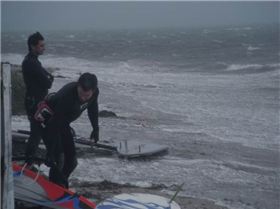 Mick windsurfing 50 knots+