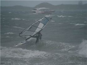 Mick windsurfing 50 knots+