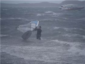 Mick windsurfing 50 knots+