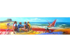 Memories of Nobby's -  A painting I did of sailbaording in the 90's