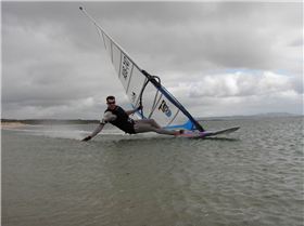 Sandy point having fun