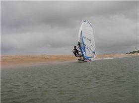 Sandy point having fun