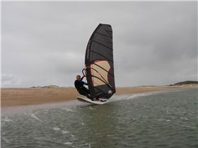 Sandy point having fun