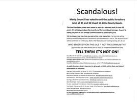 Little Manly foreshore sell off