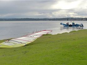 Cleaning out the weed at Canton Beach - yeehaa!
