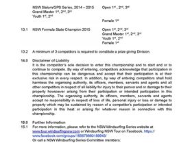 NSW Windsurfing Series 2014 - 2015