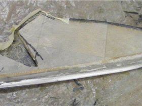 balsa stainless fin prepared for micro fibre bog