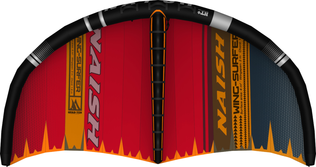 Bottom view of the 2020 Wing-Surfer in red orange and gray