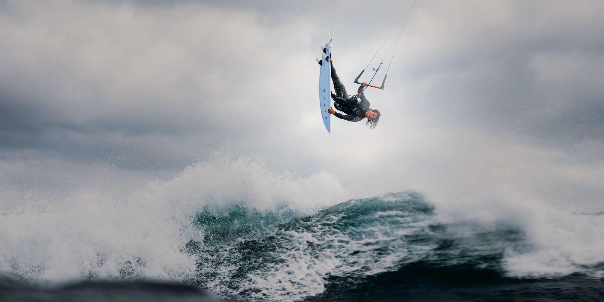 Jesse Richman charging on a north surfboard