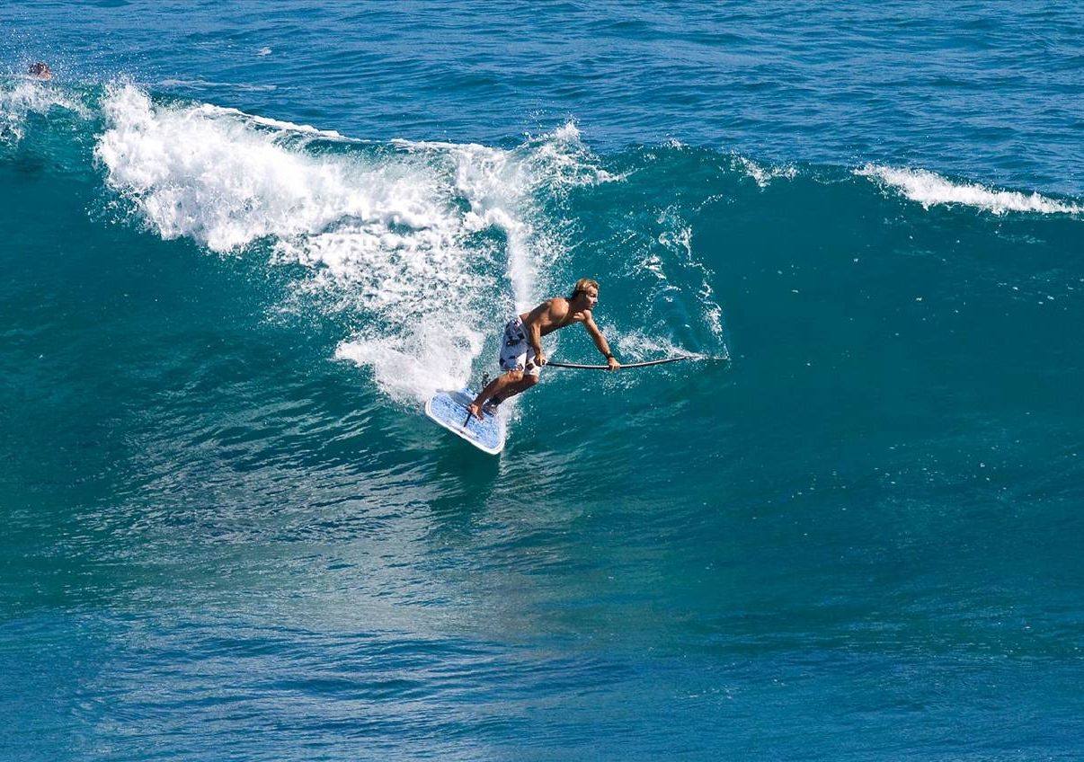 Surfing on a SUP